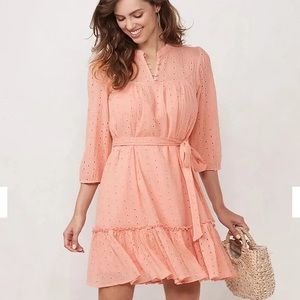 Coral Pink Lauren Conrad Eyelit Dress